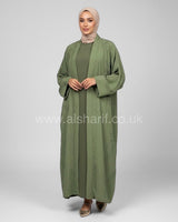 2 Piece Embroidered Abaya Dress Set