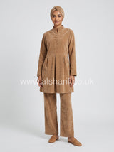 2 Piece Velvet Pleated Co-Ord Trouser Set with Belt
