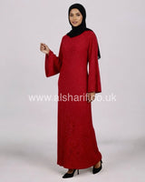 Diamante Lace Up Back Abaya Dress