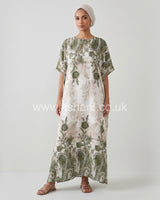 Cotton Viscose Floral Kaftan Dress