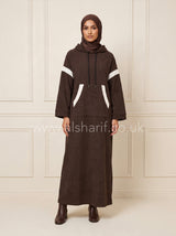 Hooded Corduroy Maxi Dress