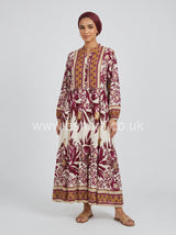 Floral Print Buttoned Summer Dress