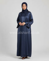 2 Piece Set Crinkled Silk Abaya Dress