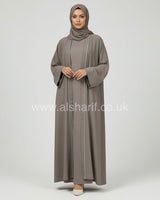 2 Piece Set Diamante Satin Abaya Dress