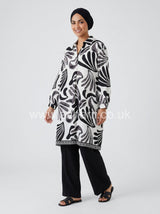 Oversized Abstract Print Tunic Top