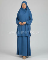 Two Piece Satin Jilbab Set (Khimar + Skirt)