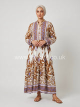 Floral Print Buttoned Summer Dress