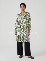Oversized Abstract Print Tunic Top