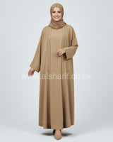 2 Piece Set Diamante Satin Abaya Dress