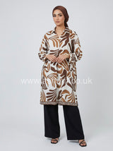 Oversized Abstract Print Tunic Top