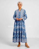 Printed Button Tiered Summer Maxi Dress