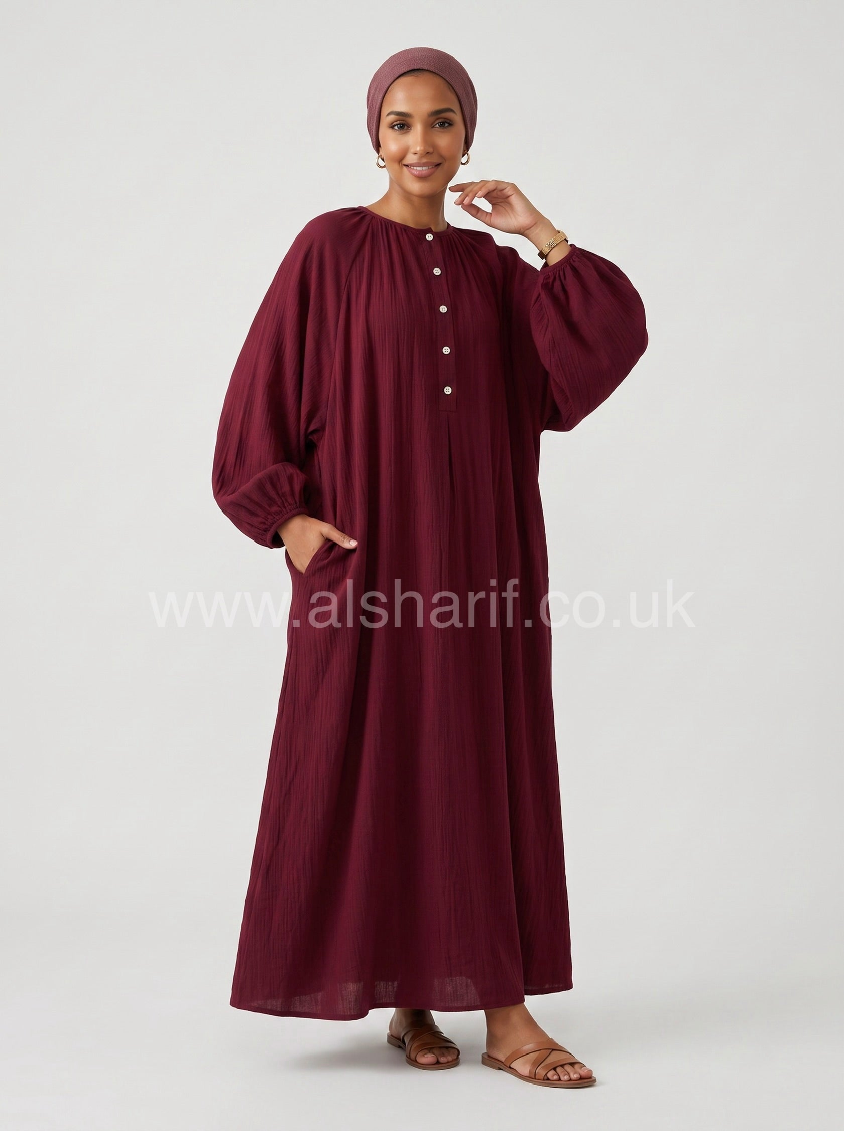 Wide-Fit Modest Maxi Dress
