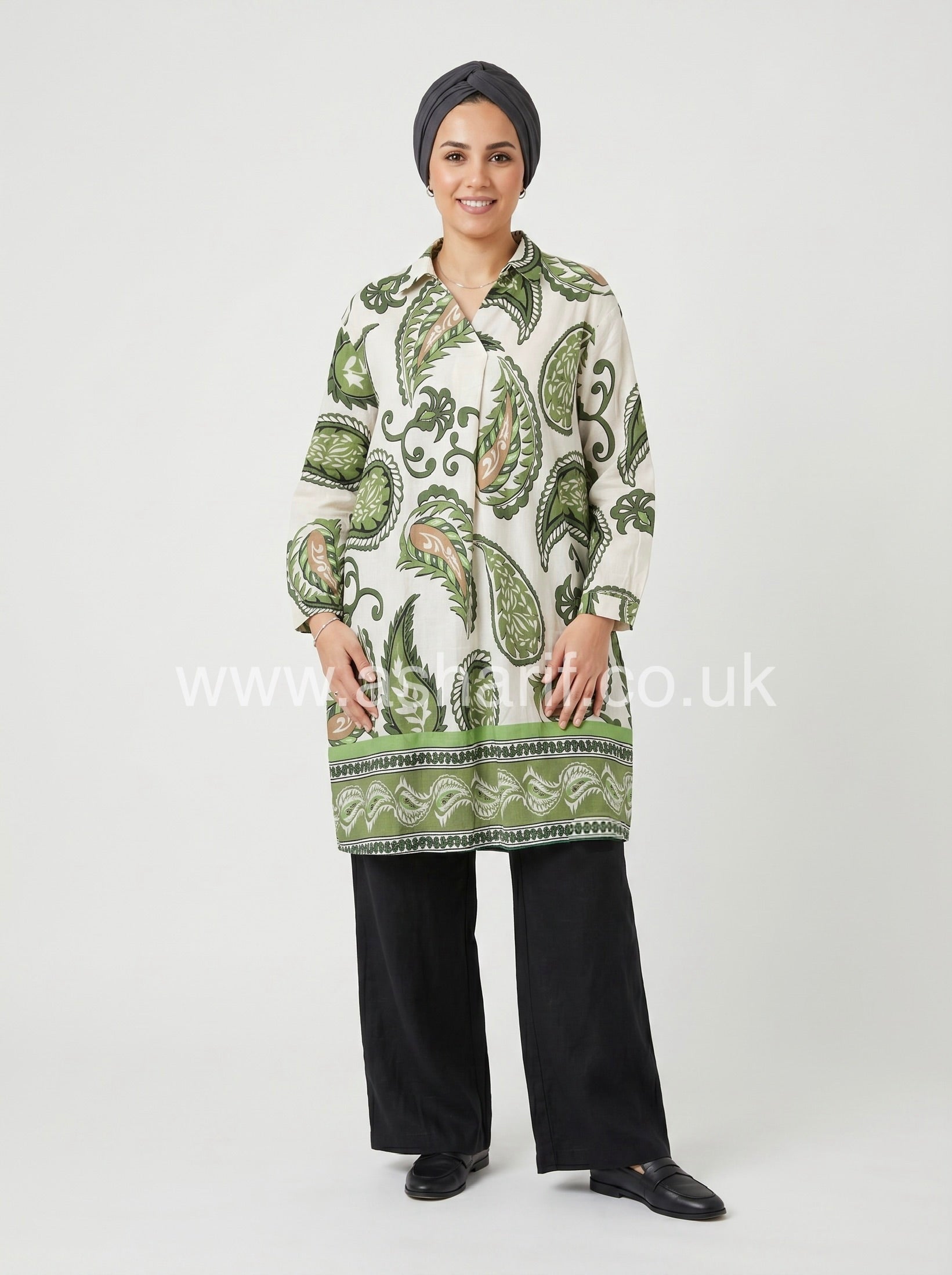 Paisley Print Wide Tunic Top