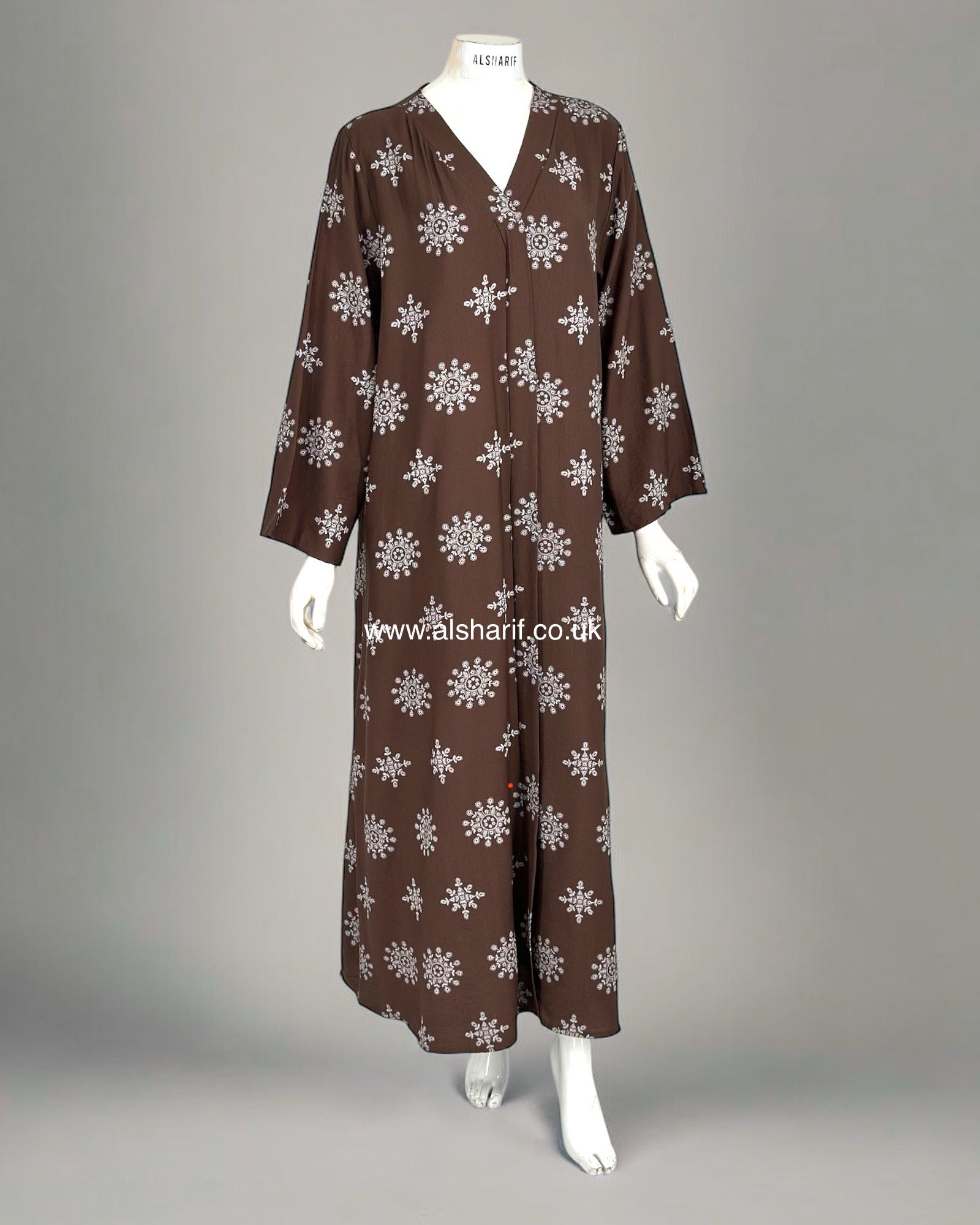 Brown Viscose Maxi Dress AL SHARIF 