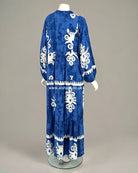 Blue Buttoned Cotton Abaya Dress