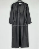 Black Silky Boys Thobe Jubba Collarless with Zip Size 42
