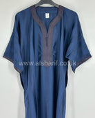 Navy Blue Moroccan Thobe Jubba Gandoura