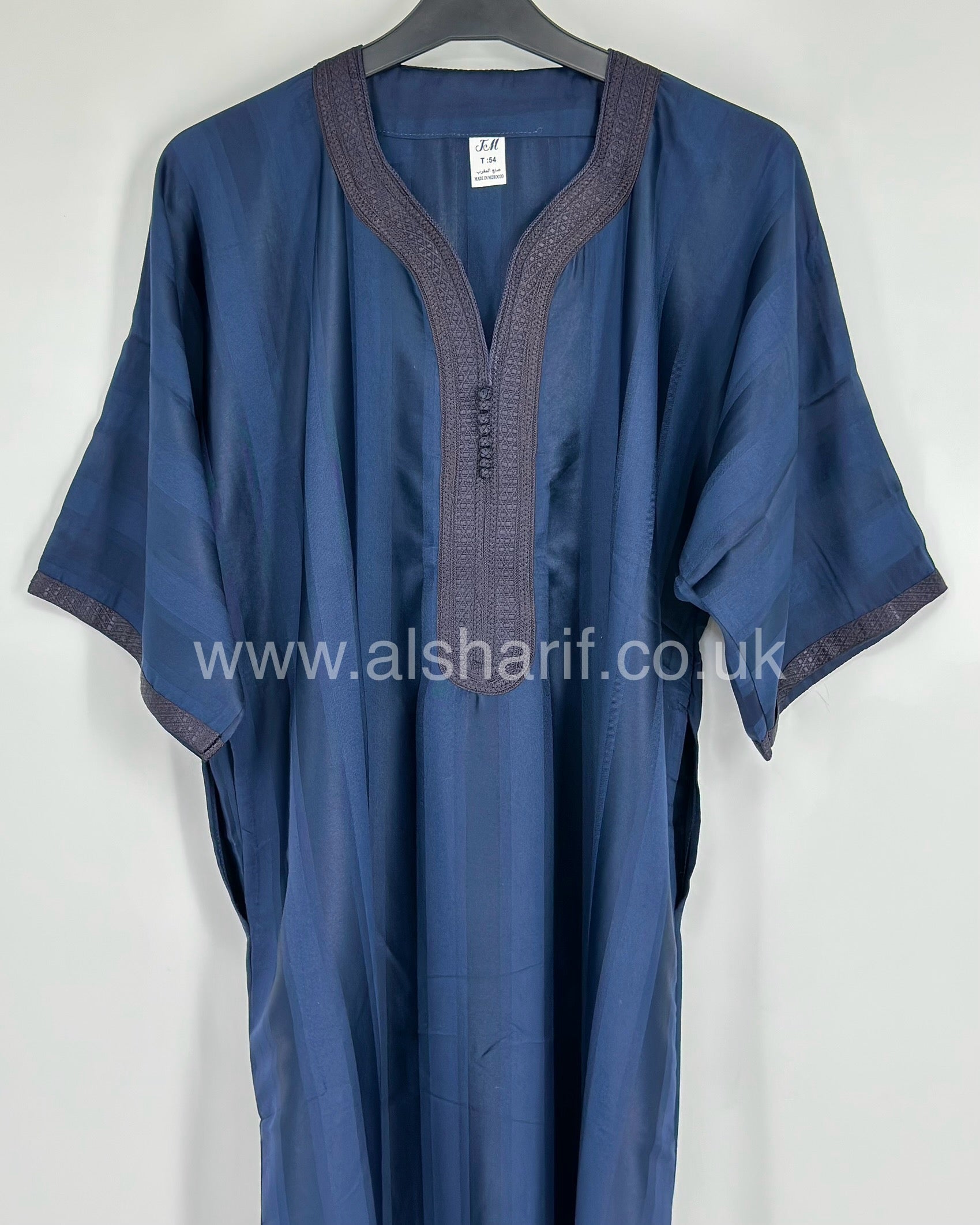 Navy Blue Moroccan Thobe Jubba Gandoura