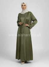 2 Piece Set Satin Abaya