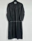 Black Silky Boys Thobe Jubba Collarless with Zip Size 38