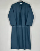 Midnight Blue Matte Boys Thobe Jubba Collarless with Tassel & Zip (44-1)