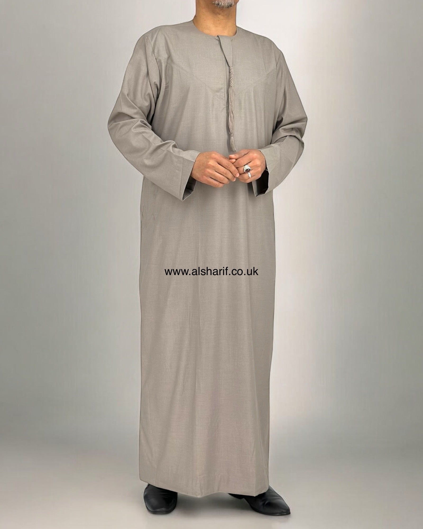 Mocha Matte Thobe / Jubba Collarless With Tassel & Zip (Size 60) 1