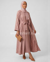 Floral Jacquard 2 Piece Abaya Dress Set