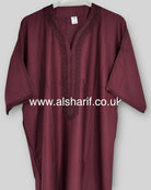 Maroon Moroccan Thobe Jubba Gandoura M18