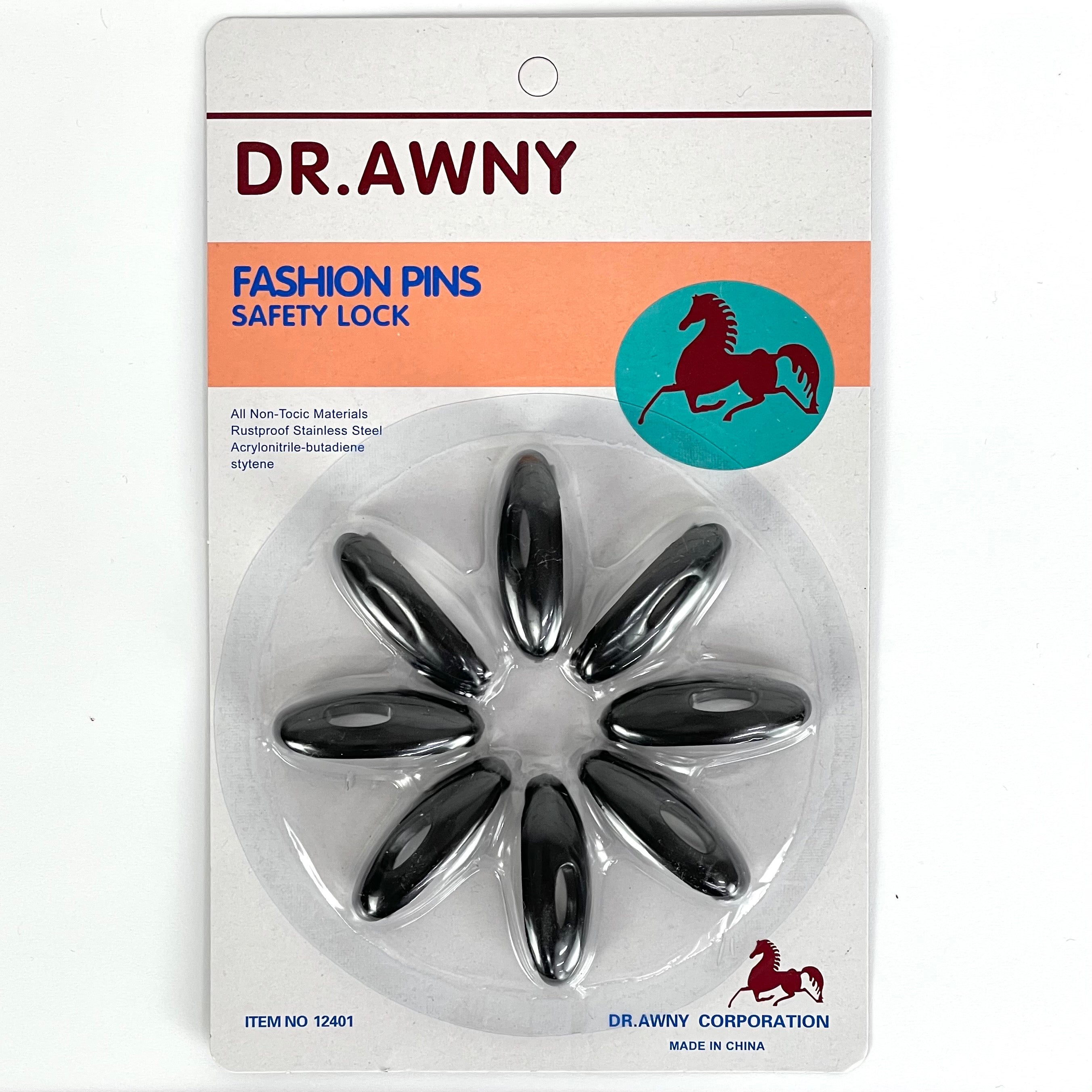 Pack of 8 Black Hijab Safety Pins #3 - AL SHARIF STORE